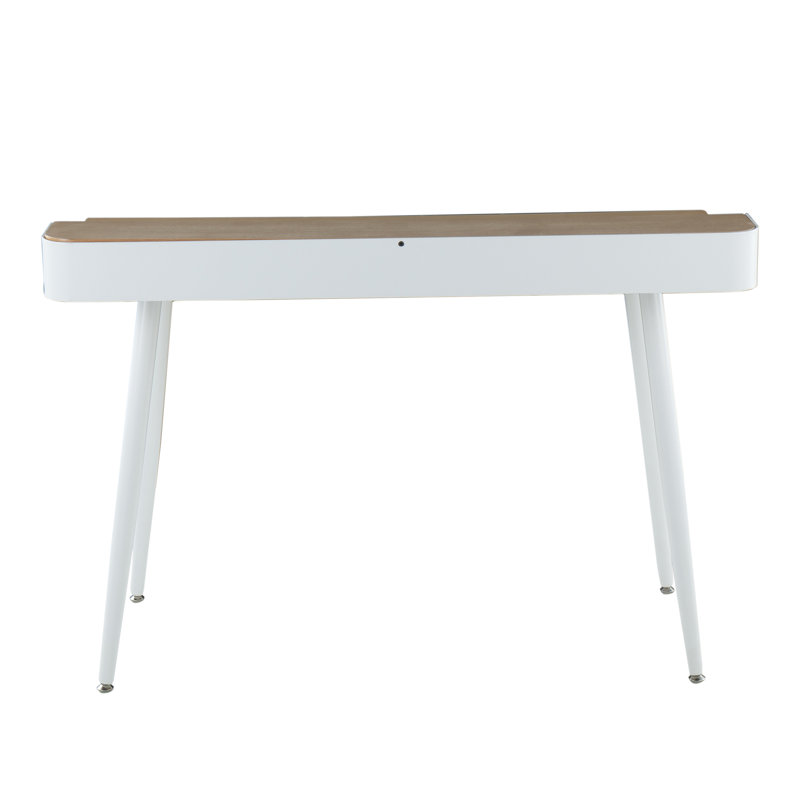 Nicastro Desk with Drawers, Natural/White