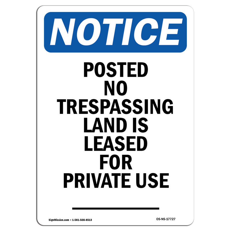 Affiché No Trespassing Land Is Sign