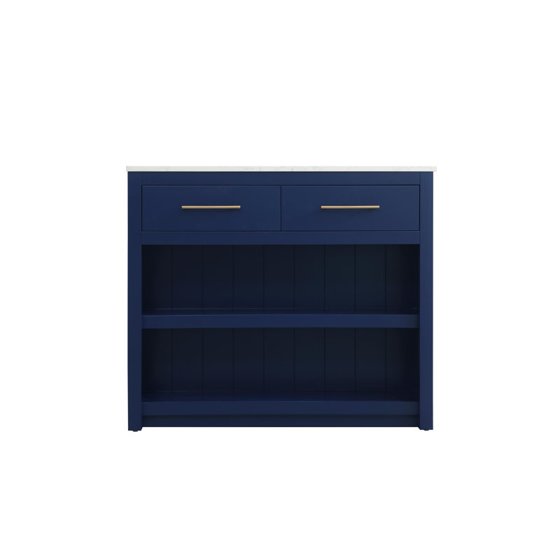42 inch Kitchen Island, Blue/Gold