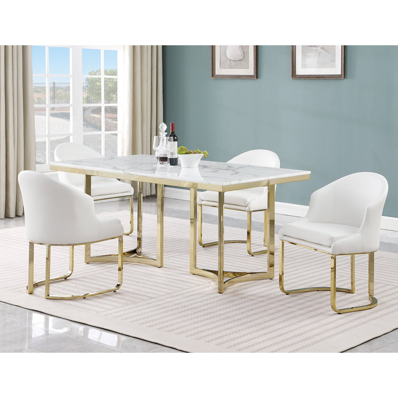 Virdiana Metal Base Dining Table