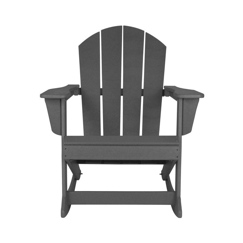 Chaise Adirondack à bascule en plastique / résine Laguna (ensemble de 4), Gris