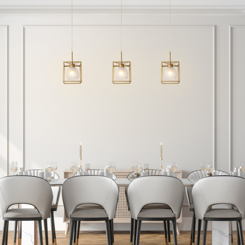 Mini-luminaire suspendu pour îlot de cuisine 1 lumière doré