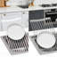 Égouttoir à vaisselle en silicone au-dessus de l'évier, tapis égouttoir pliable antidérapant, sous-plat résistant à la chaleur et organisateur de comptoir de cuisine polyvalent-123865308-123865309