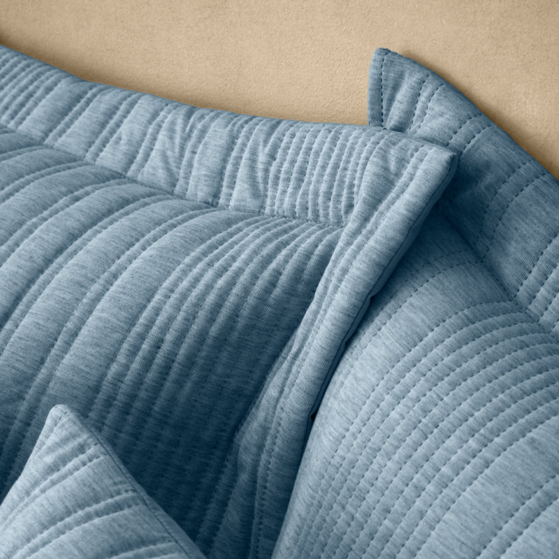 Tamba Jersey Stripe Zofia Oxford Pillowcase, Blue