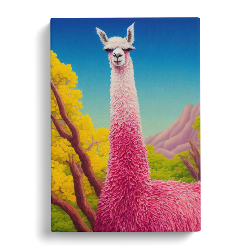 Llama Kitsch - Wrapped Canvas, 50cm H x 35cm W x 3cm D
