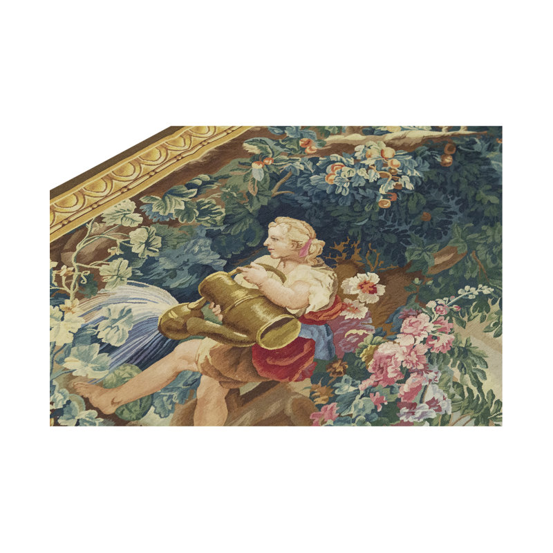 Hand-Knotted High-Quality Brown Area Rug, Brown/Beige/Blue