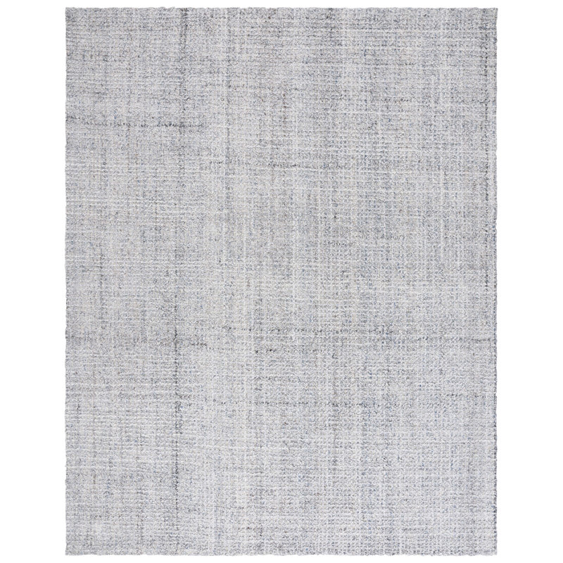 Marisabel Abstract Hand Tufted Pet Yarn/Wool/Cotton Rug in Light Gray/Gray, Rectangle 8' x 10'