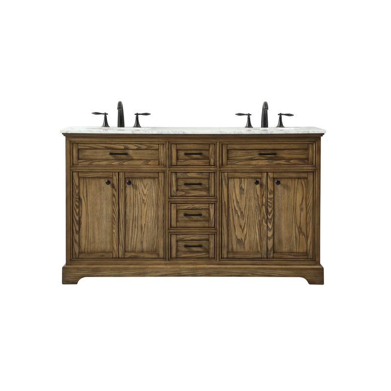 Ensemble de meuble-lavabo double 60 po Hermes, Bois flottant