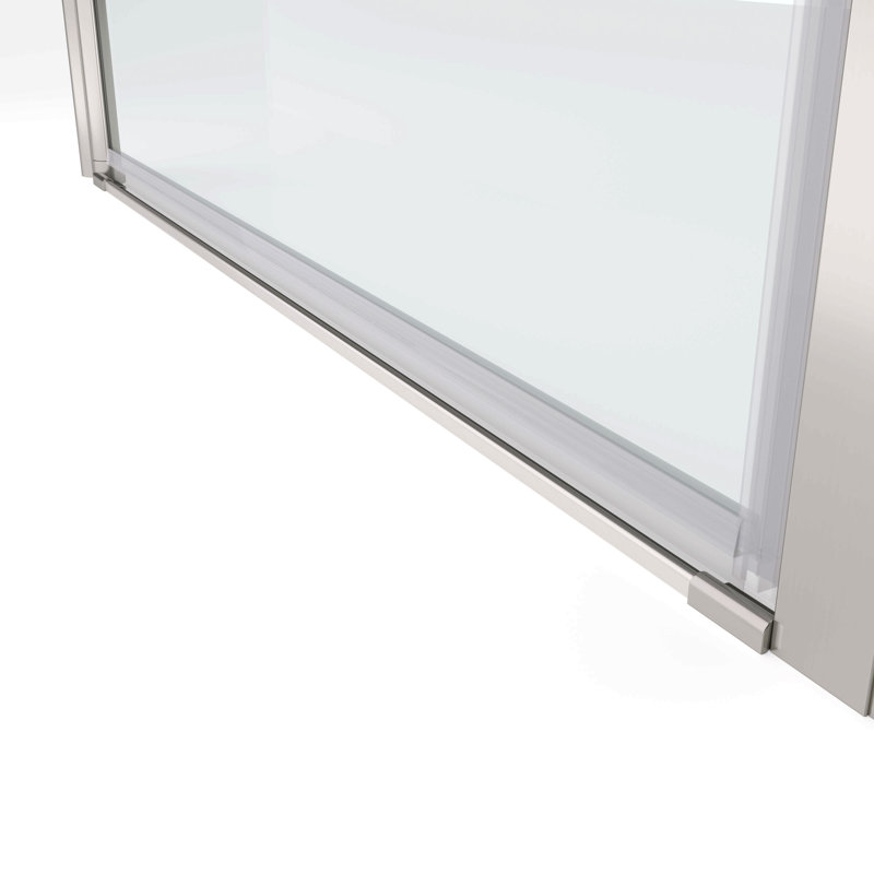 36"-37"W 3/8" Adjustment,Universal Pivot Shower Door, Open Outside, With 1/4" Tempered Glass Finish, Chrome