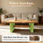 Table basse en bois massif rustique Wabi-Sabi de 47,24 po avec grain naturel