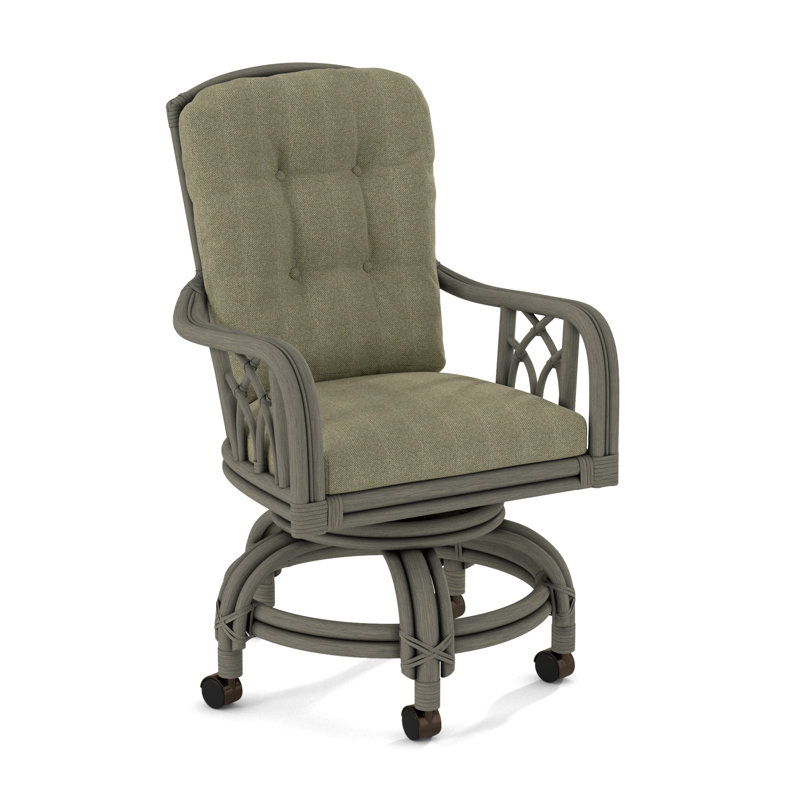 Edgewater Castered Arm Chair, Greystone, Stone Crypton Performance; 0884-83