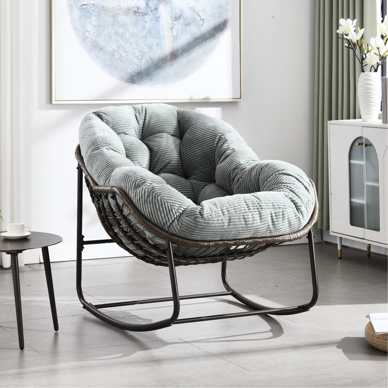 Chaise berçante d'extérieur inclinable avec rembourrage - pour le patio