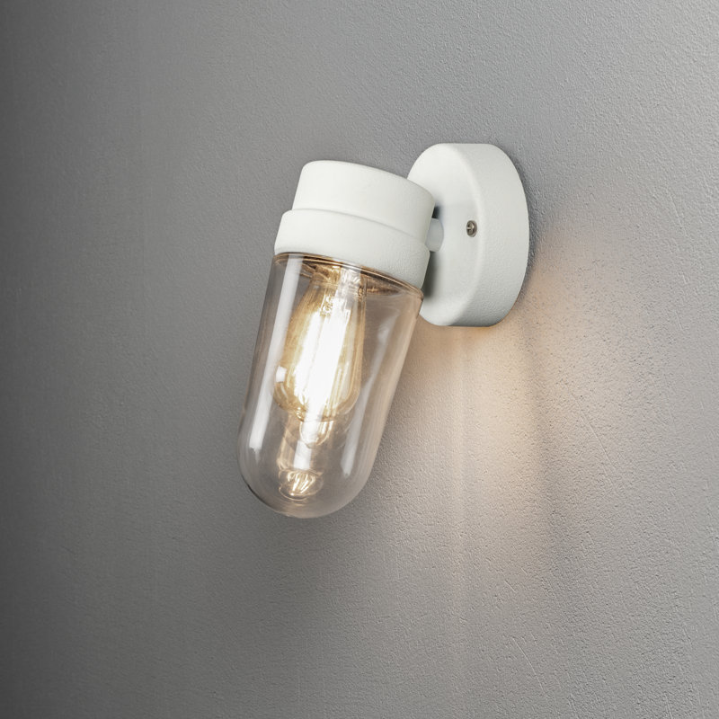 24.5cm H Outdoor Armed Sconce, White