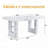 Marble-Patterned Glass Dining Table with Transparent Double-Pillar Support (64.5" x 35.4")