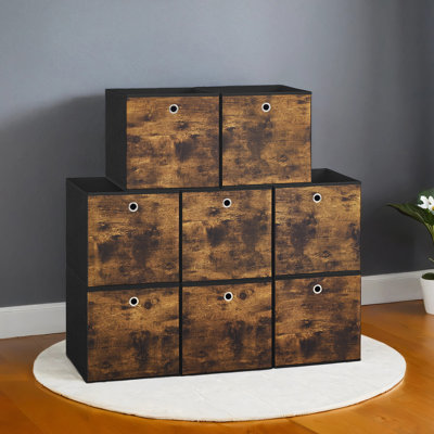 Set Of 8 Storage Cubes, Storage Bins, Foldable Fabric Storage Boxes, 13 X 13 X 13 Inches, For Bedroom, Living Room