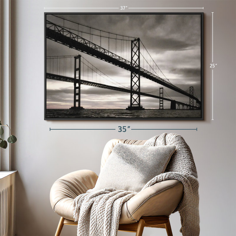 Impression sur toile Chesapeake Bridge, H 25 po x l 37 po