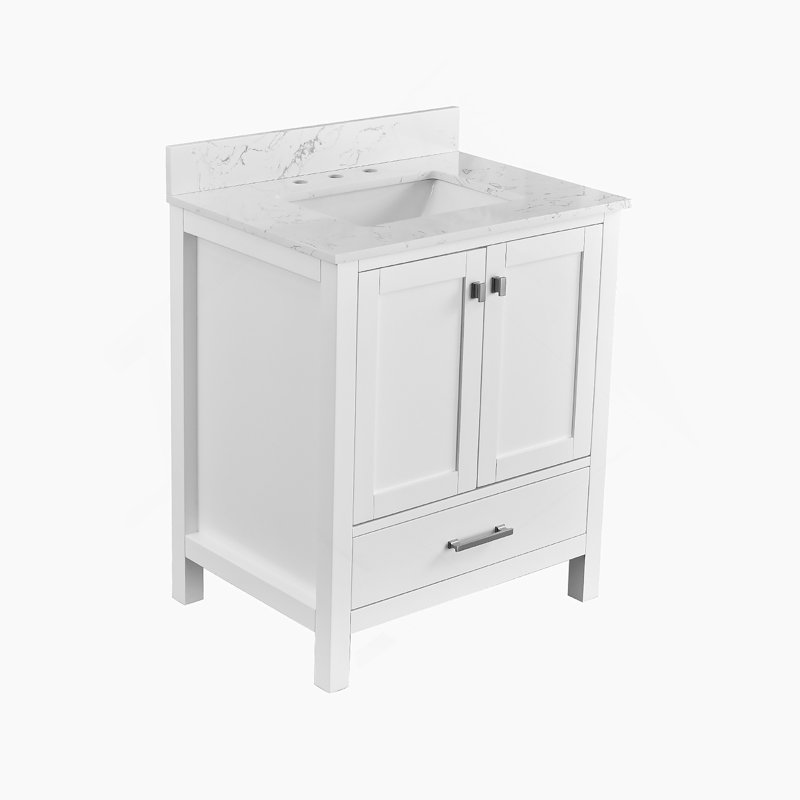 Meuble-lavabo de 30 po avec meuble-lavabo autoportant avec cadre en bois massif
