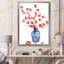 Automne, nature morte avec vase bleu, fleurs orange - peinture sur toile-67390698-67390707