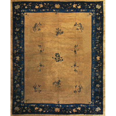 Antique Wool Beige Hand Knotted Pile Rug