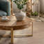 Table basse ronde rétro avec plateau en bois de sapin et pieds croisés-976338754-976338757