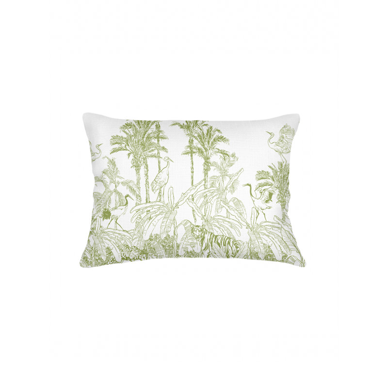 Printed Pillows Linen Pillow Cover & Insert, Black, Rectangle 14" H x 40" W, Down Blend