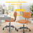 Small Office Computer Desk Chair With Wheels And Lumbar Support, Comfy Cute Armlees PU Leather Vanity Rolling Swuvel Task Chair No Arm For Adult, Student-188603698