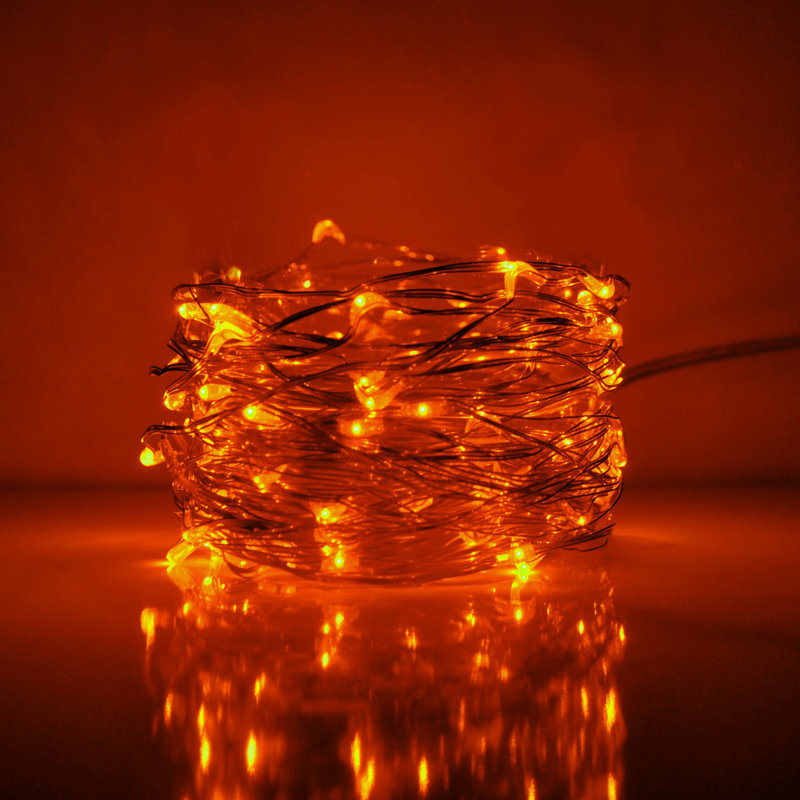 Guirlande lumineuse 100 lumières DEL Geomar, Orange