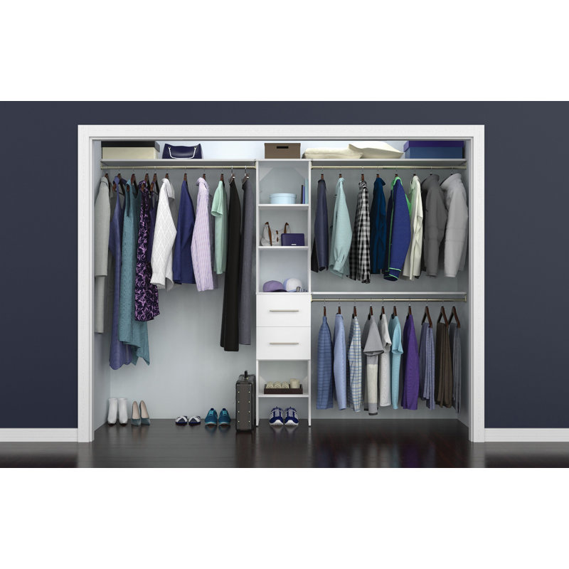 Système d'organisation avec tiroirs l 72 po à l 108 po SuiteSymphony, Blanc pur