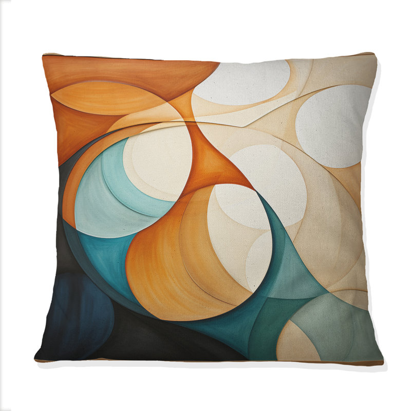 Coussin décoratif orange Mid Century Organic Harmony I - Abstract Midcentury