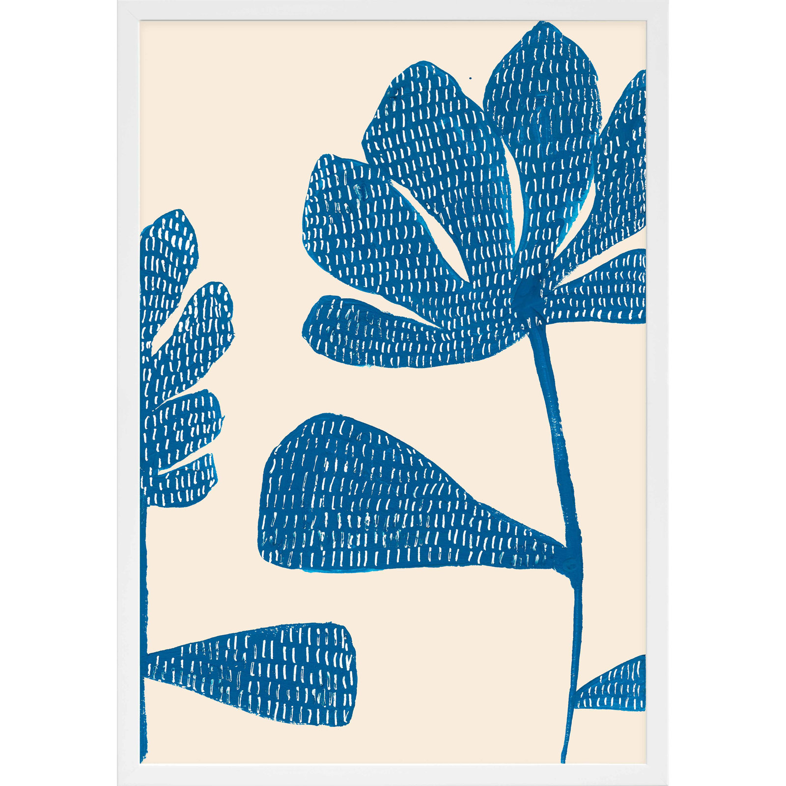 Ceramic Blue 1 Print by Andrea Stokes, 30" H x 21" W, White Picture Framed Paper