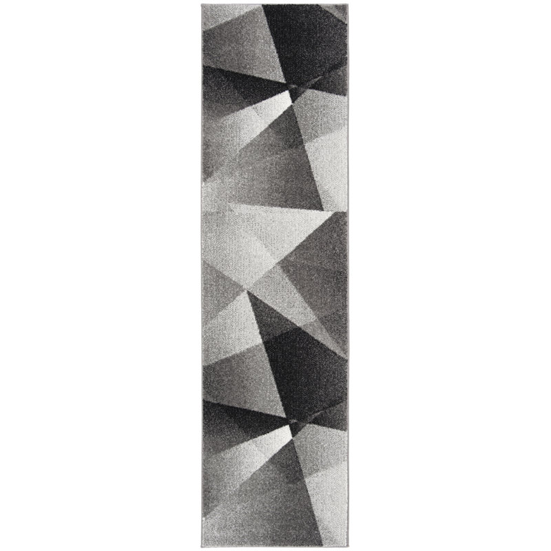 Tapis gris / noir Asumi, Tapis de couloir 2 pi 3 po x 10 pi