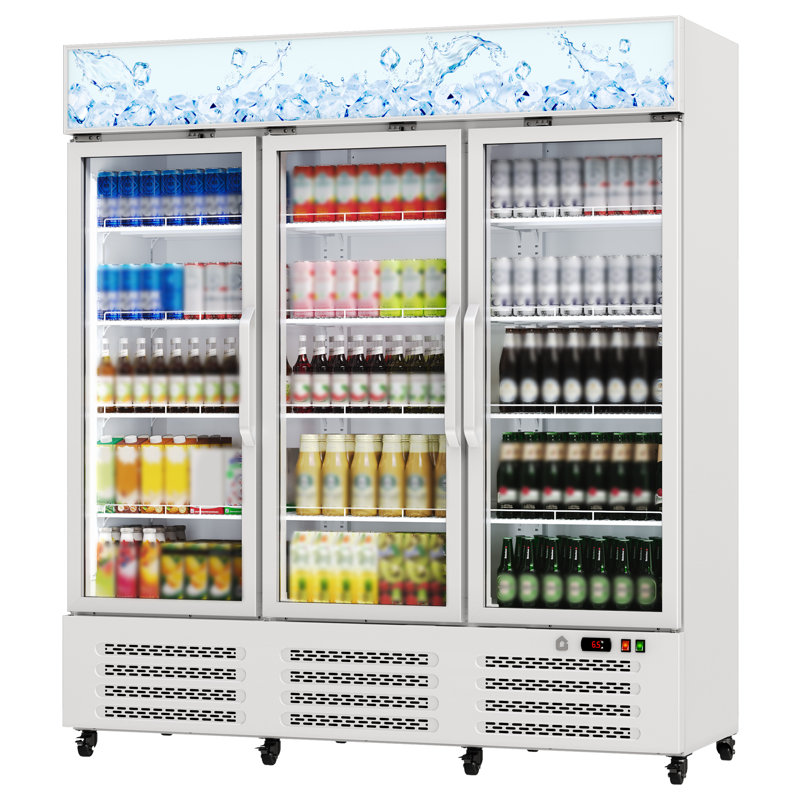 Réfrigérateur commercial pour boissons 39 pieds cubes - 3 portes, Blanc
