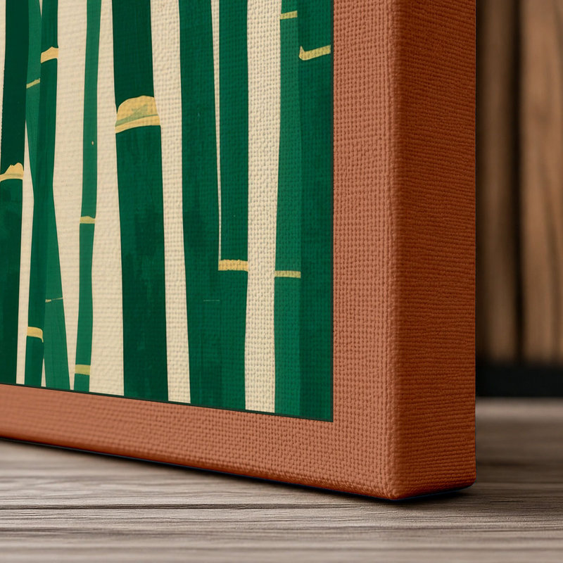 Bamboo Grove Botanical - Wrapped Canvas, 24x16 - 61.0 x 40.6 cm, Terracotta Border