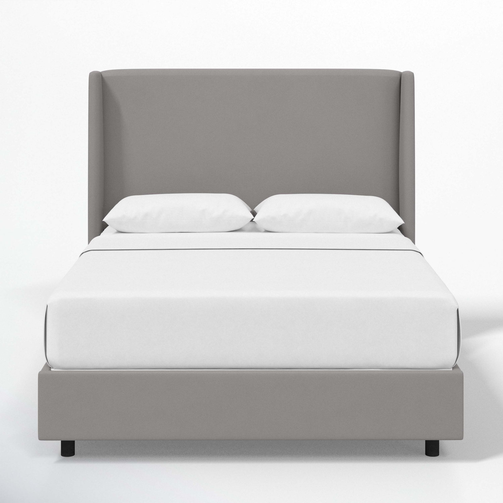 Tilly Upholstered Wingback Bed, King, Classic Otter Performance Velvet