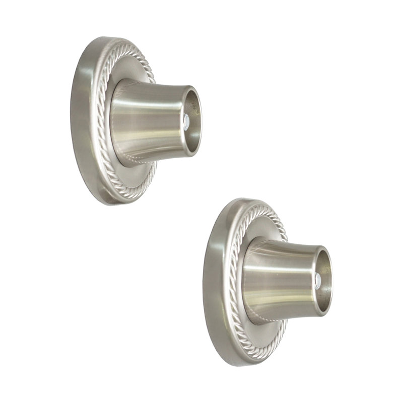 Bride décorative pour tringle de douche ronde (paire), Nickel brossé