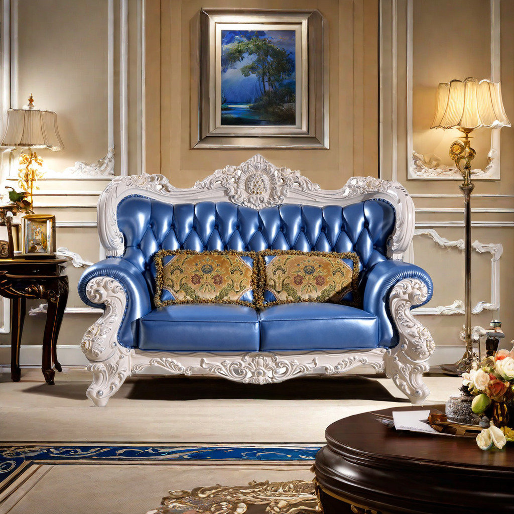 Romero European Style Solid Wood Double - Sided Carved Sofa - Wayfair ...