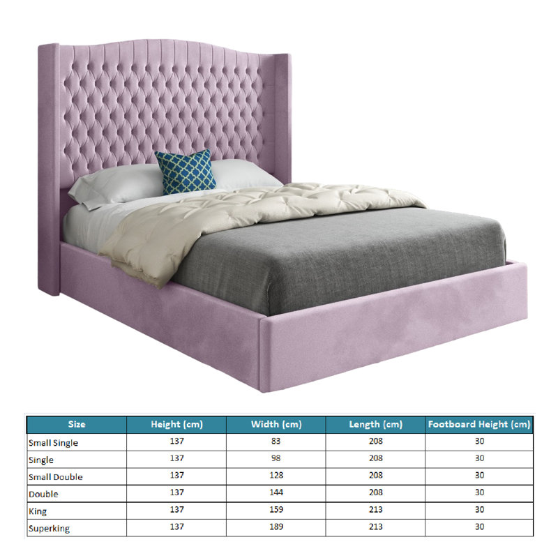 Aldermary Upholstered Bed, Pink, Small Double (4')