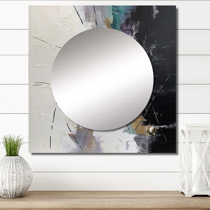 Khyier - Miroir mural géométrique moderne pour chambre à coucher, 36 po x 36 po