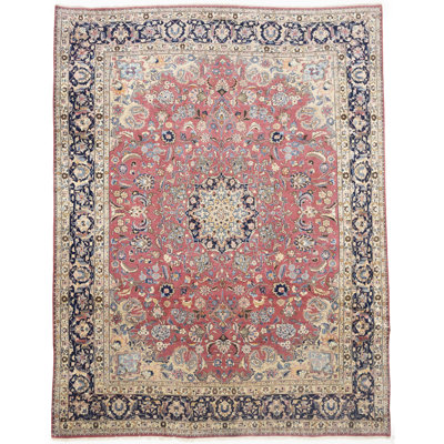 Muted Maroon Red Traditional 10X12'5 Handmade Oriental Area Rug