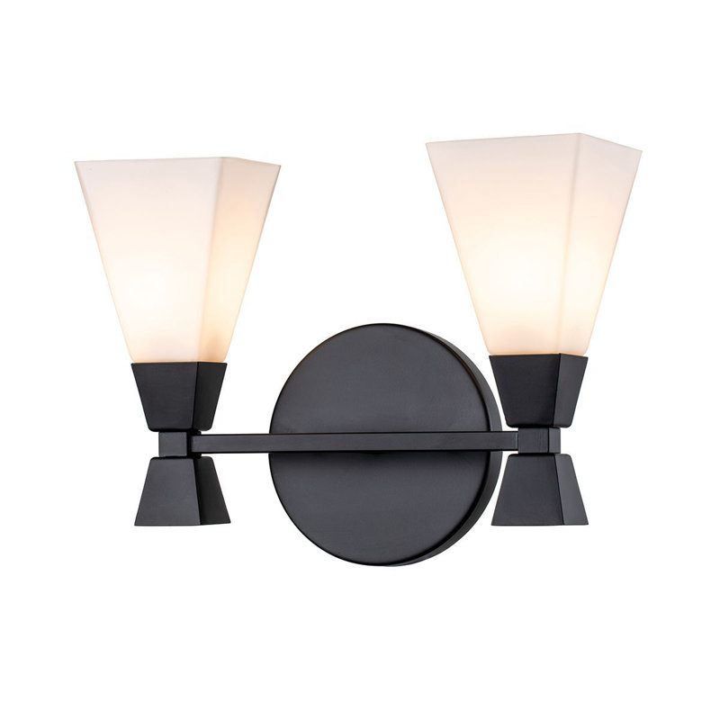 Meuble-lavabo 2 lumières Nienke Bowtie, Noir mat