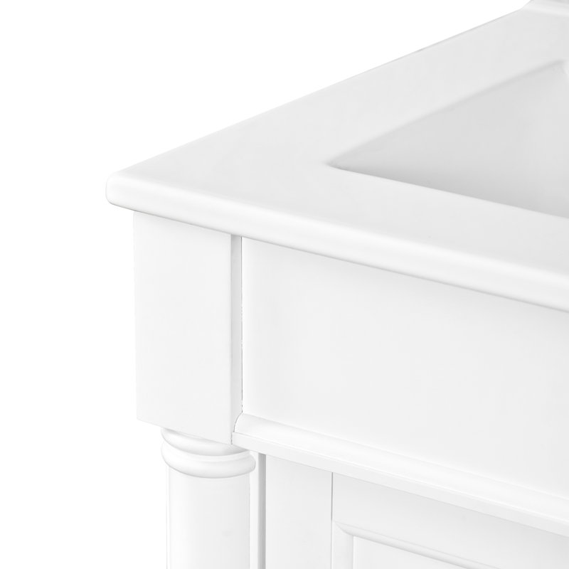 De meuble-lavabo moderne "- lavabo simple avec lavabo supérieur et armoire de rangement à 2 niveaux, grandes tablettes pour l'organisation