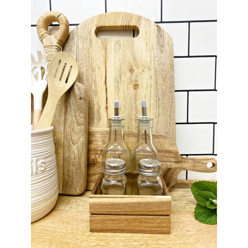 Glass Condiment Set