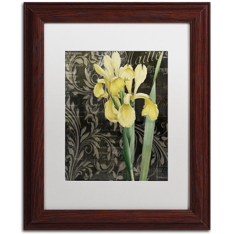 «Jadaya Ode to Yellow Flowers» par Color Bakery, impression encadrée, H 14 po x l 11 po x P 0,5 po, Toile avec cadre brun