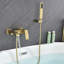 Robinet de baignoire romaine 7,5 po à poignée simple en laiton massif avec pomme de douche à main-80129321