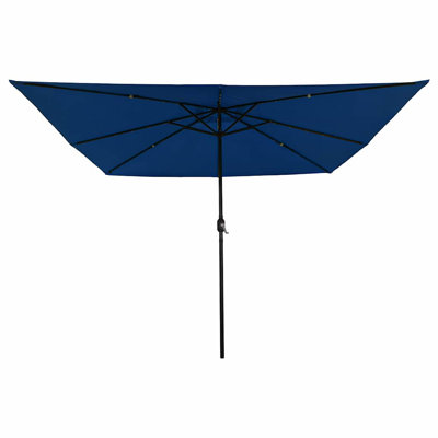 Garden Parasol with LED Strip Lights Polyester and Steel Sun Shade