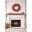 Décoration de Noël 22 po avec couronne de fleurs de houx rouges givrées