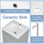 Lavabo de salle de bain 18 po, gris - avec porte et tablettes réglables Bassin en céramique Protection de débordement de surface lisse pour un lavabo relaxant, armoire robuste-2009881989