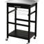 Chariot pour îlot de cuisine avec tiroir et support à vin - Plateau en acier inoxydable, chariot à roulettes pour rangement compact de style moderne