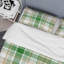 Ensemble de housse de couette en microfibre vert / blanc 2 pièces-97580215
