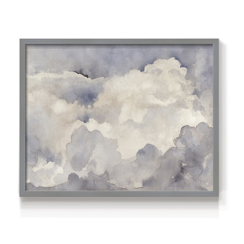 «Clouds in Neutral I», reproduction encadrée, H 16 po x l 20 po, Gris